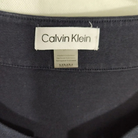 Calvin Klein Blue Aline Tshirt Dress Lace Up Women Size M Short Sleeve Casual - Picture 5 of 6